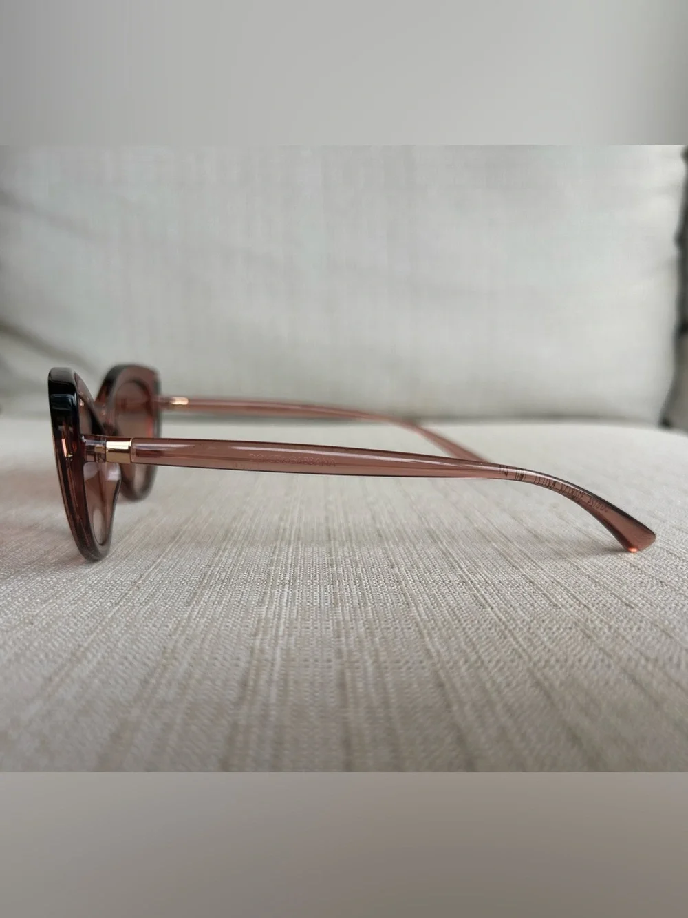 NWOT Dolce & Gabbana Brown Transparent Cat-Eye Sunglasses
